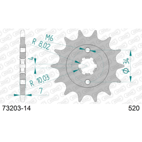 Pignon KTM 125 RC 2015-2020  0711