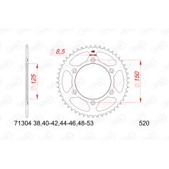 Couronne Acier 49 dents pour chaine 520