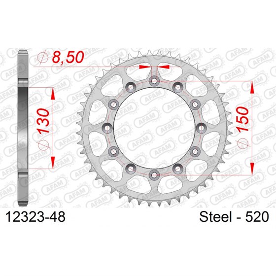 Chaîne transmission AFAM 630 MO Acier 124 maillons - IXTEM MOTO