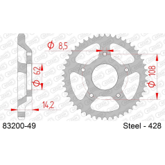 COURONNE ACIER #428 - Afam - 83200-49