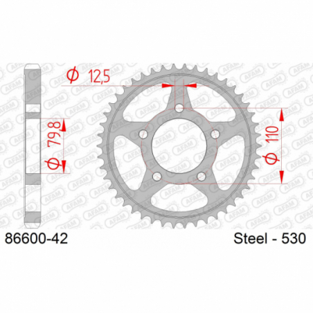 COURONNE ACIER #530 - Afam - 86600-42