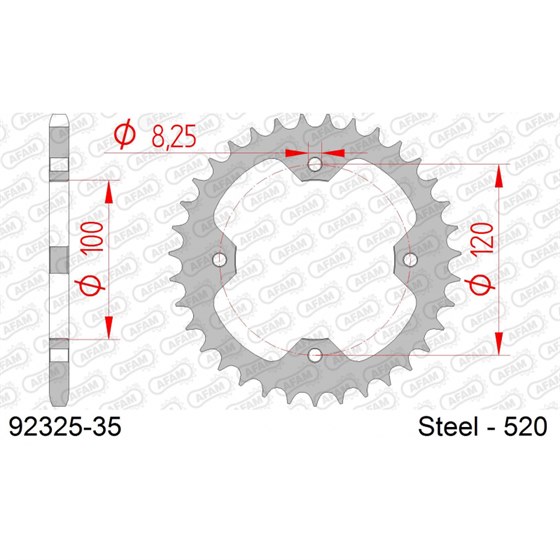 COURONNE ACIER #520 - Afam - 92325-35