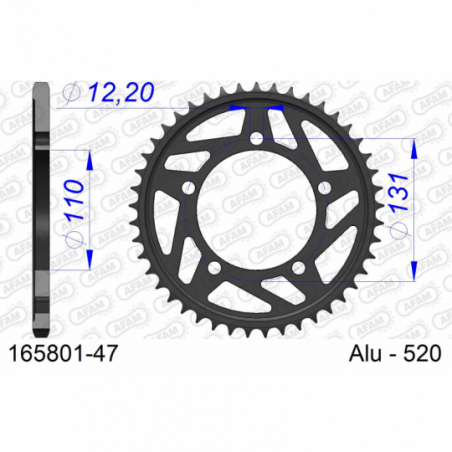 COURONNE EN ALU #520 #HARD S 1000 RR - Afam - 165801-47