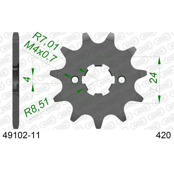 Afam 03501245 Kit catena di moto (acciaio) per APRILIA RS 50 2006 - 2011