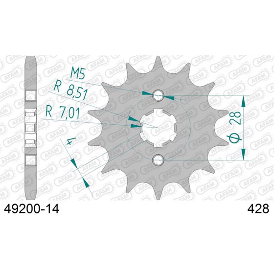 Pignon DERBI DRD 125 SM 2014-2015 ALL