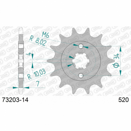 Pignon KTM 125 RC 2015-2020 Afam 0711