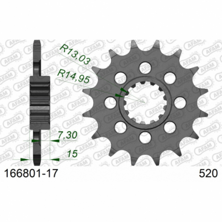 Pignon BMW S 1000 RR 2009-2011 #520 R