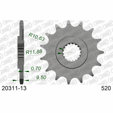 Pignon  HONDA CR 250 R 2004 Afam AB01