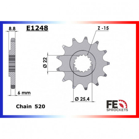 Kit Chaine 275310.056 Acier Motocross Ultra Renforcee e1248