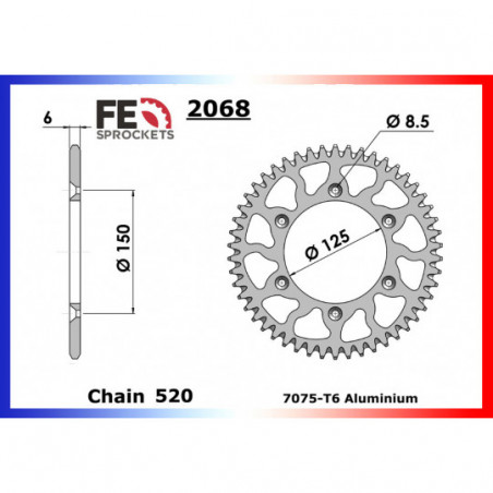 Kit Chaine 285412.0621 Alu O'Ring Renforcee 2068