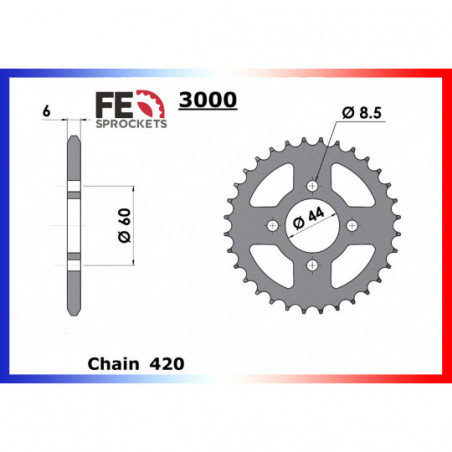 Kit Chaine 30400.330 Acier Renforcee 3000
