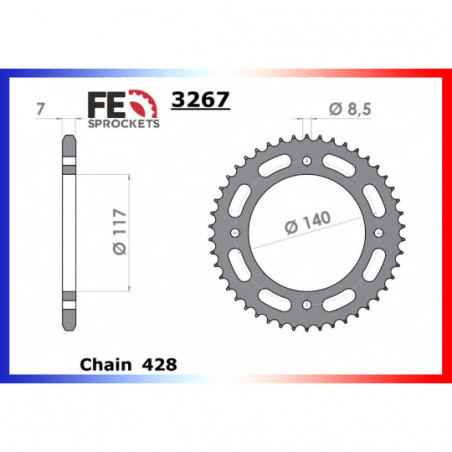 Kit Chaine 31700.742 Acier Renforcee 3267