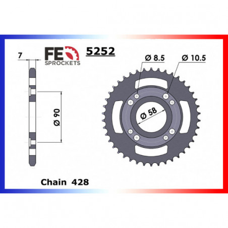 Kit Chaine 542130.042 Acier Renforcee 5252