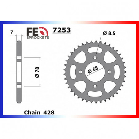 Kit Chaine 72912.042 Acier Renforcee 7253