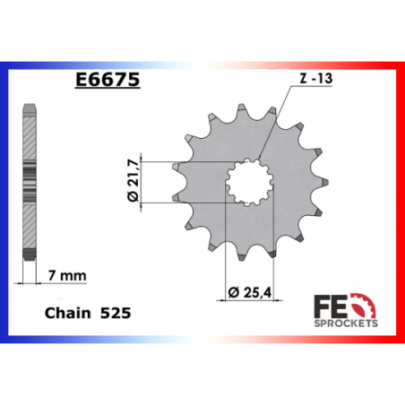 Pignon Chaine 525 - France Equipement 15914.E6675.16