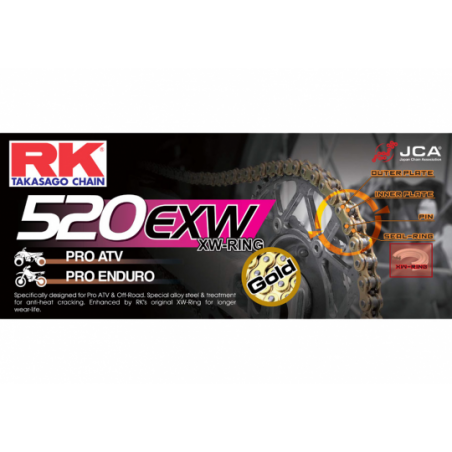 Chaine GB520EXW RK XW'Ring Super Renforcée Couleur Gold