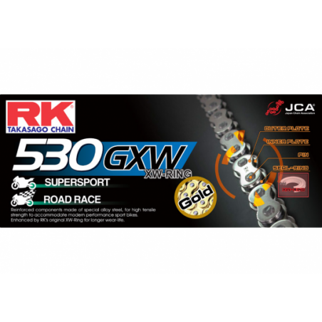 Chaine GB530GSV RK XW'Ring Ultra Renforcée Couleur Gold